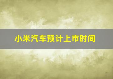 小米汽车预计上市时间