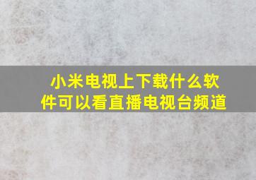 小米电视上下载什么软件可以看直播电视台频道