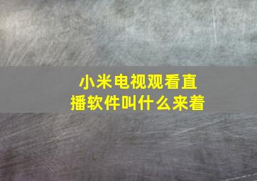 小米电视观看直播软件叫什么来着