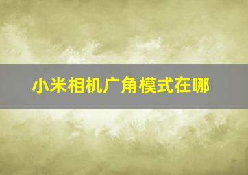 小米相机广角模式在哪