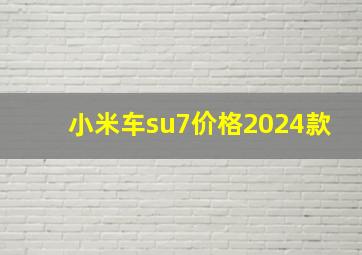 小米车su7价格2024款