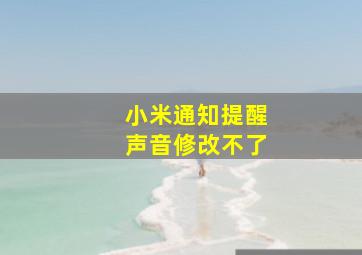 小米通知提醒声音修改不了