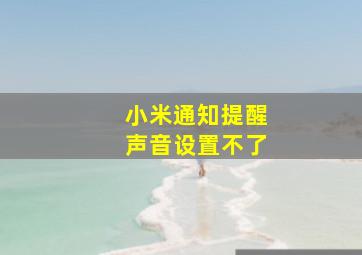 小米通知提醒声音设置不了