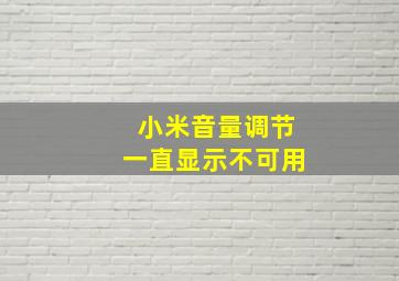 小米音量调节一直显示不可用