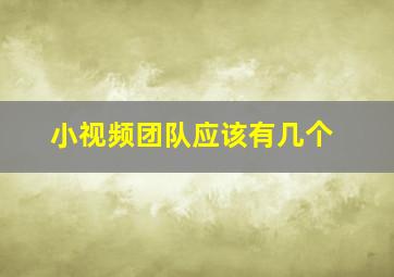 小视频团队应该有几个