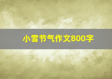 小雪节气作文800字