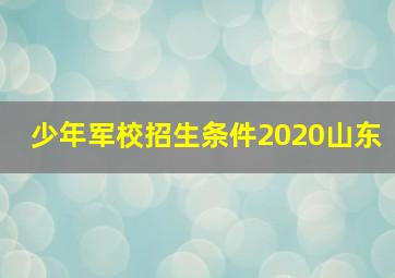 少年军校招生条件2020山东