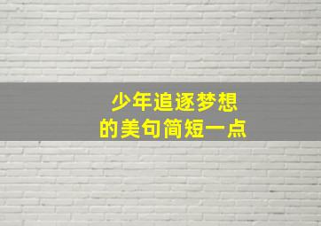 少年追逐梦想的美句简短一点