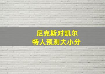 尼克斯对凯尔特人预测大小分