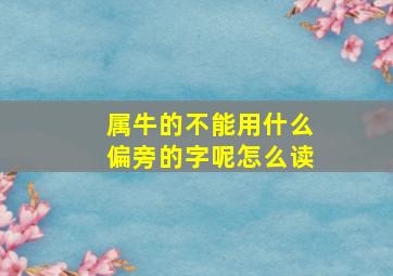 属牛的不能用什么偏旁的字呢怎么读