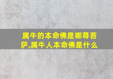 属牛的本命佛是哪尊菩萨,属牛人本命佛是什么