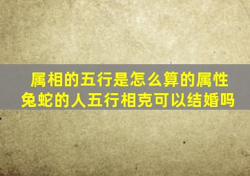 属相的五行是怎么算的属性兔蛇的人五行相克可以结婚吗