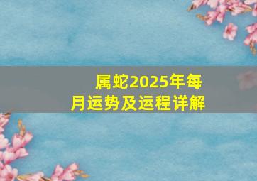 属蛇2025年每月运势及运程详解