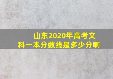 山东2020年高考文科一本分数线是多少分啊