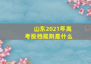 山东2021年高考投档规则是什么