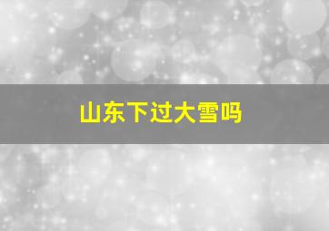 山东下过大雪吗