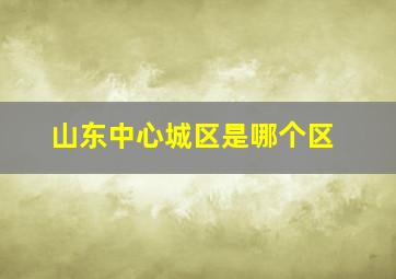 山东中心城区是哪个区