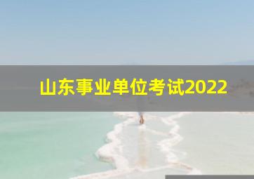 山东事业单位考试2022