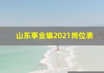 山东事业编2021岗位表