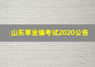 山东事业编考试2020公告