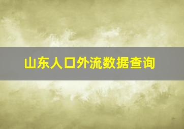 山东人口外流数据查询