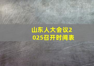 山东人大会议2025召开时间表