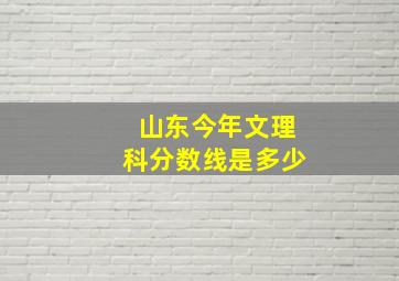 山东今年文理科分数线是多少