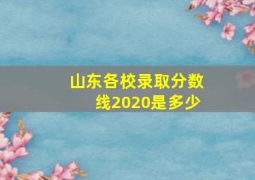 山东各校录取分数线2020是多少