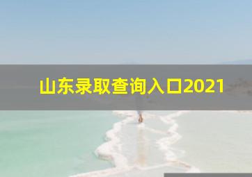 山东录取查询入口2021