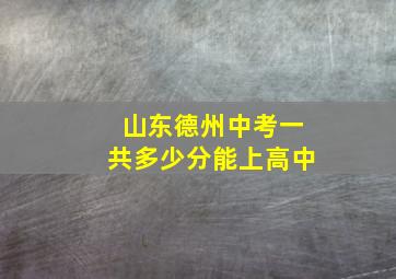 山东德州中考一共多少分能上高中