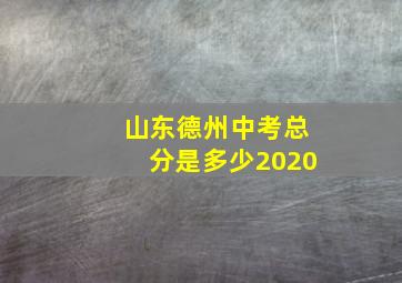 山东德州中考总分是多少2020