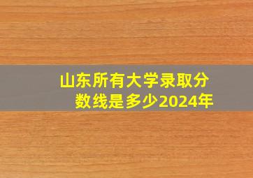 山东所有大学录取分数线是多少2024年