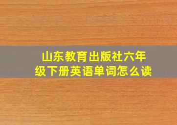 山东教育出版社六年级下册英语单词怎么读