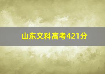 山东文科高考421分