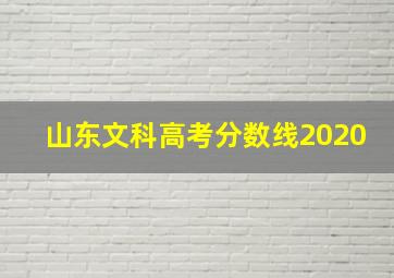 山东文科高考分数线2020