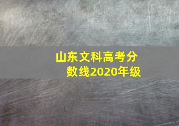 山东文科高考分数线2020年级