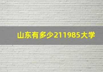 山东有多少211985大学