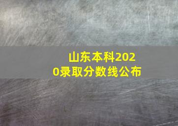 山东本科2020录取分数线公布