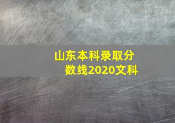 山东本科录取分数线2020文科