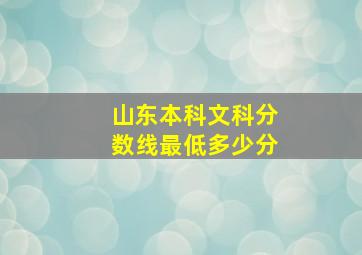 山东本科文科分数线最低多少分