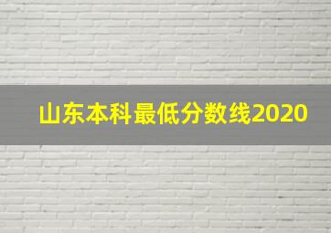 山东本科最低分数线2020