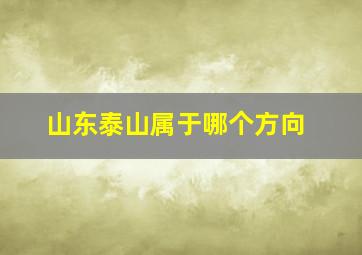 山东泰山属于哪个方向