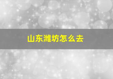 山东潍坊怎么去