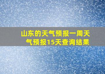 山东的天气预报一周天气预报15天查询结果