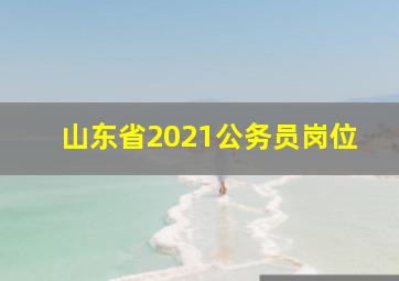 山东省2021公务员岗位