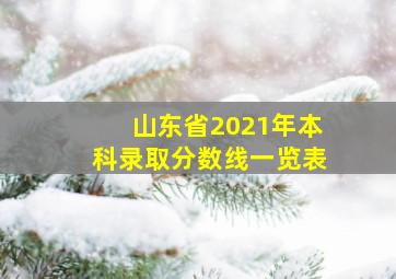 山东省2021年本科录取分数线一览表