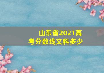 山东省2021高考分数线文科多少