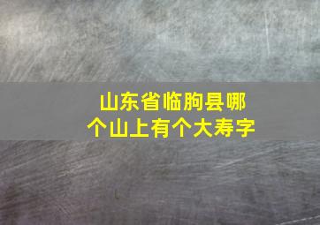 山东省临朐县哪个山上有个大寿字