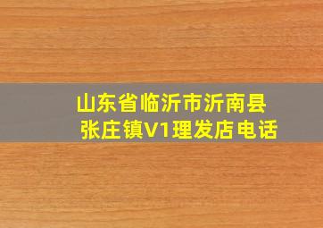 山东省临沂市沂南县张庄镇V1理发店电话