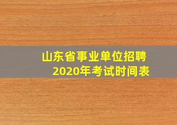 山东省事业单位招聘2020年考试时间表